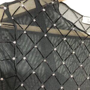 Y2k Black Sheer Sparkle Polka Dot WhimsyGoth Long Sleeve Witchy Blouse Sz S